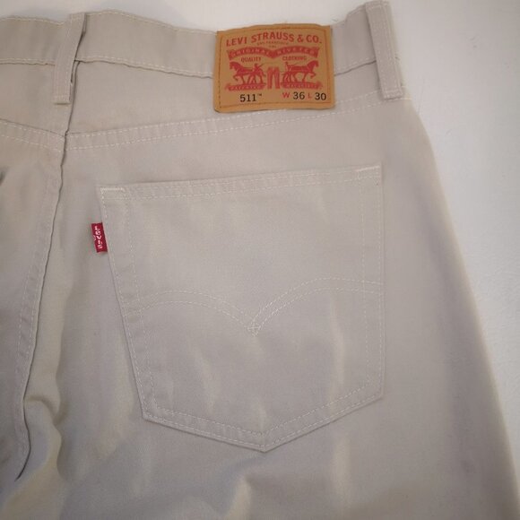 Levi's Men's Straight Jeans - Light Gray - Picture 7 of 14